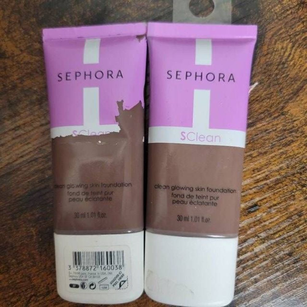 TWO-SEPHORA COLLECTION Clean Glowing Skin Foundation Color 37 Dark with neutral